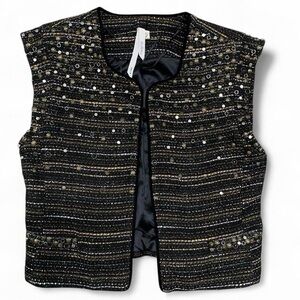 Bellatrix Black Embellished Vest Evening Wear